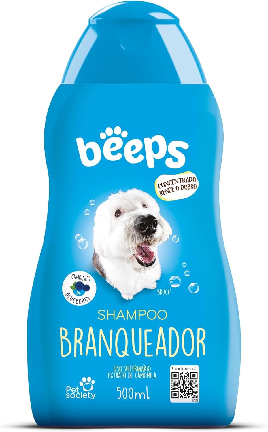 Frasco de 500 ml do Beeps Shampoo Branqueador para cães e gatos