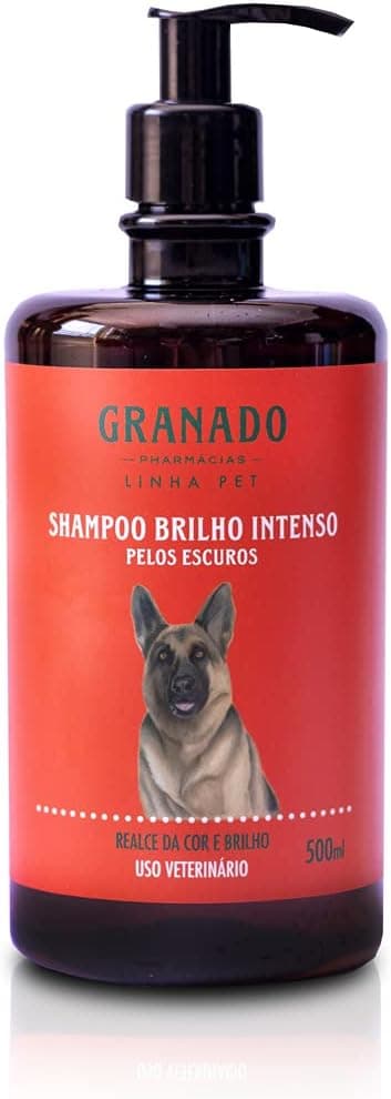 Frasco de Granado Pet Shampoo Brilho Intenso para Pelos Escuros, 500 ml