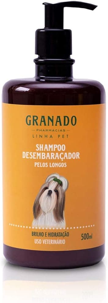 Frasco de Granado Pet Shampoo Desembaraçador para Pelos Longos, 500 ml