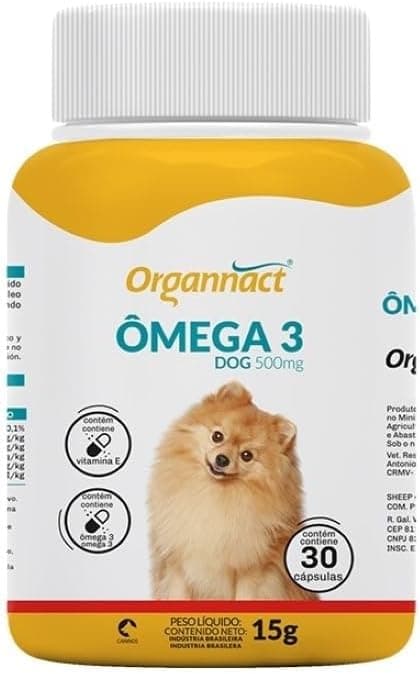 Organnact Ômega 3 Dog 500 Suplemento para Cães