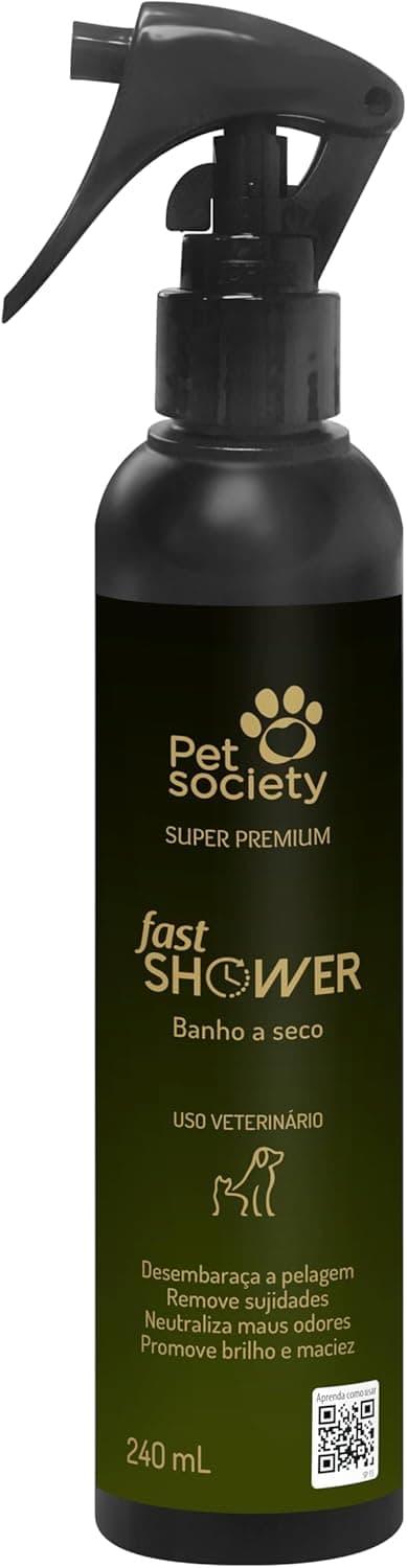 Frasco spray de 240 ml do Banho a Seco Super Premium Pet Society