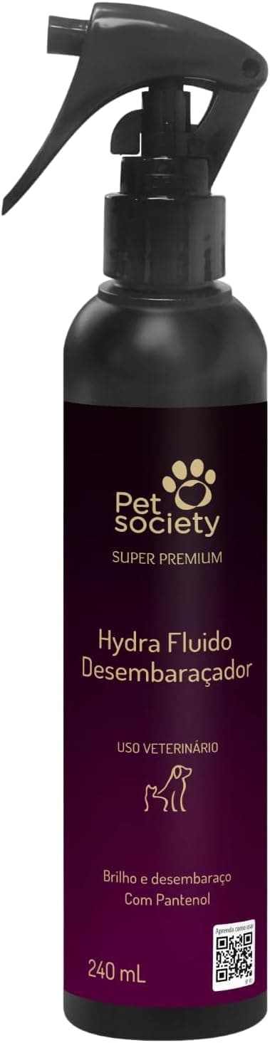 Frasco de 240 ml do Fluido Desembaraçador Super Premium Pet Society