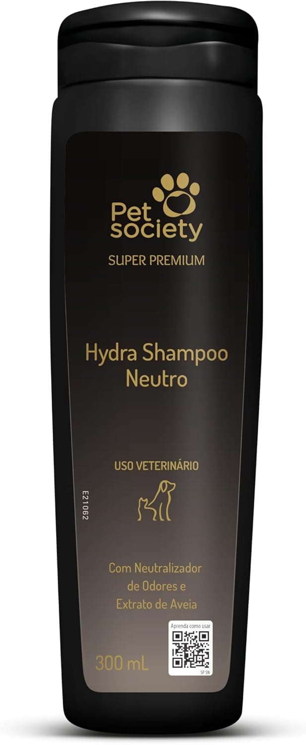 Frasco de 300 ml do Shampoo Neutro Super Premium Pet Society para cães