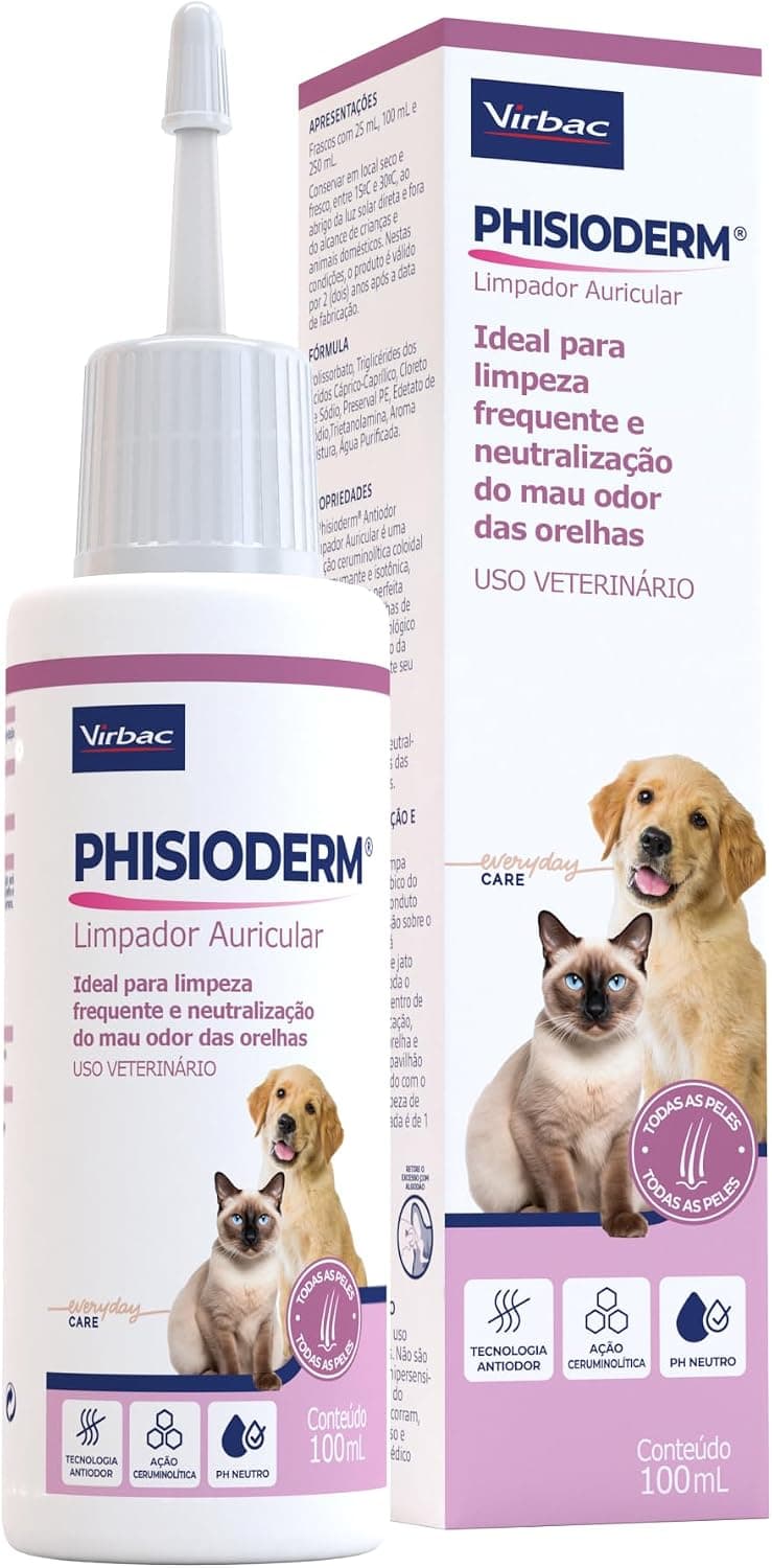 Phisioderm Limpador Auricular para Cães e Gatos