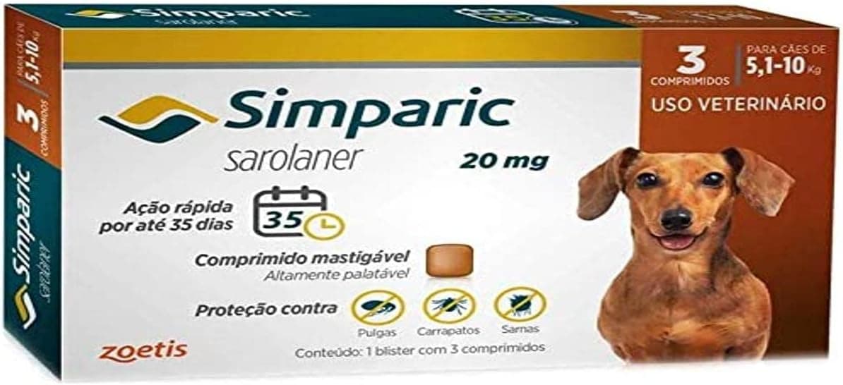 Simparic Antipulgas e Carrapatos para Cães